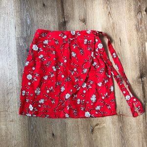 Red Wrap Around Skirt by Cotton On